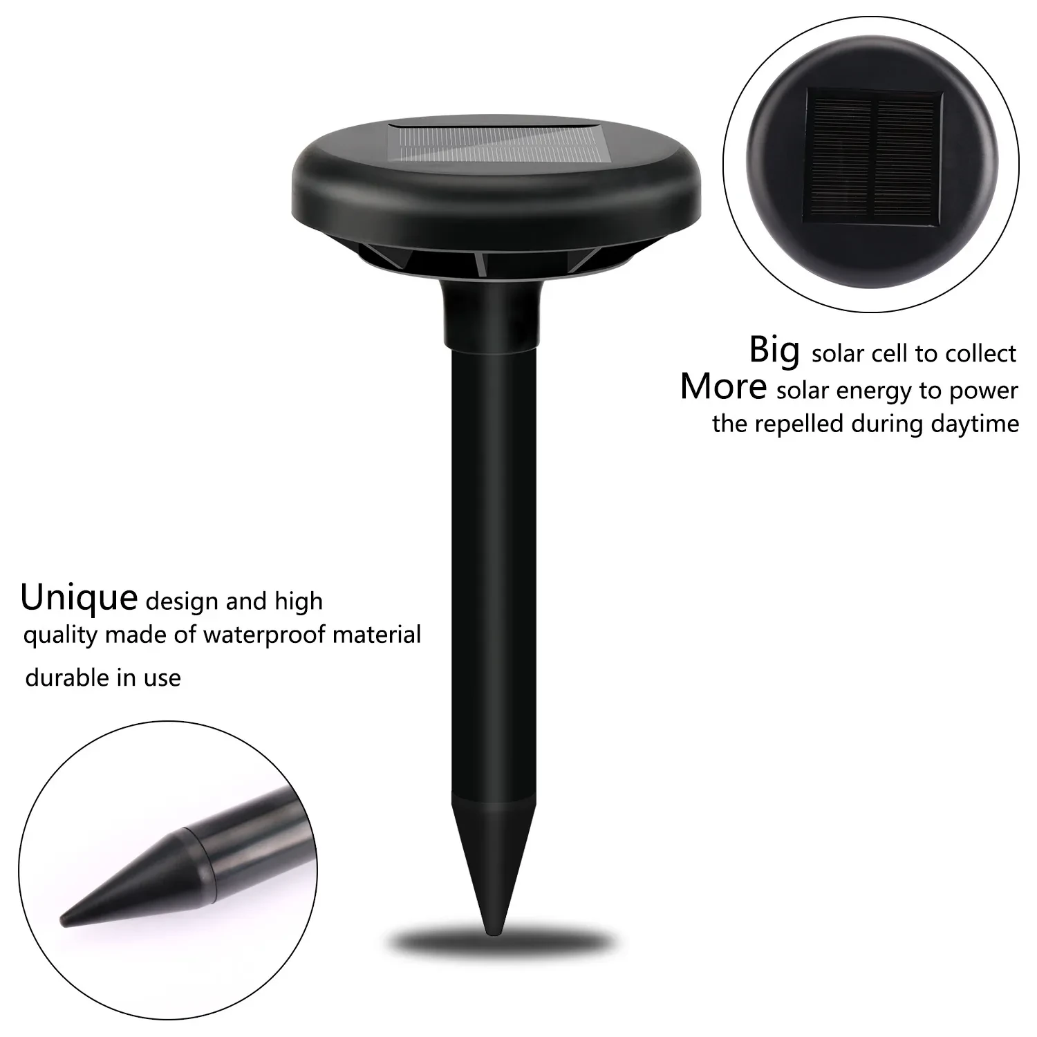 Solar ultrasonic mouse repeller