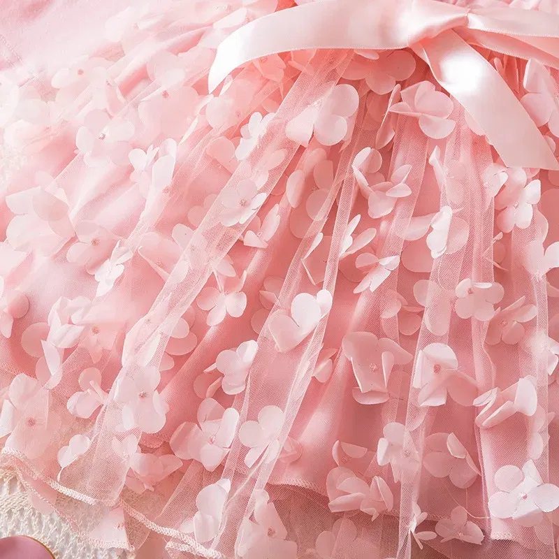 Color: Clear, Size: One Size, Height: 164 - Lilo Stitch Girl Baby Dresses Spring Autumn Child Long Sleeve Sweet Princess Dress Mesh Newborn Casual Dress Birthday Party 2-6Y