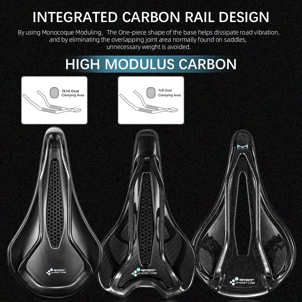 Color: Red - RYET Carbon Bicycle Saddle 3D Printed Saddle EVA Saddle Ultralight Bike Seating Triathlon Road MTB Mountain Gravel Cycling Parts