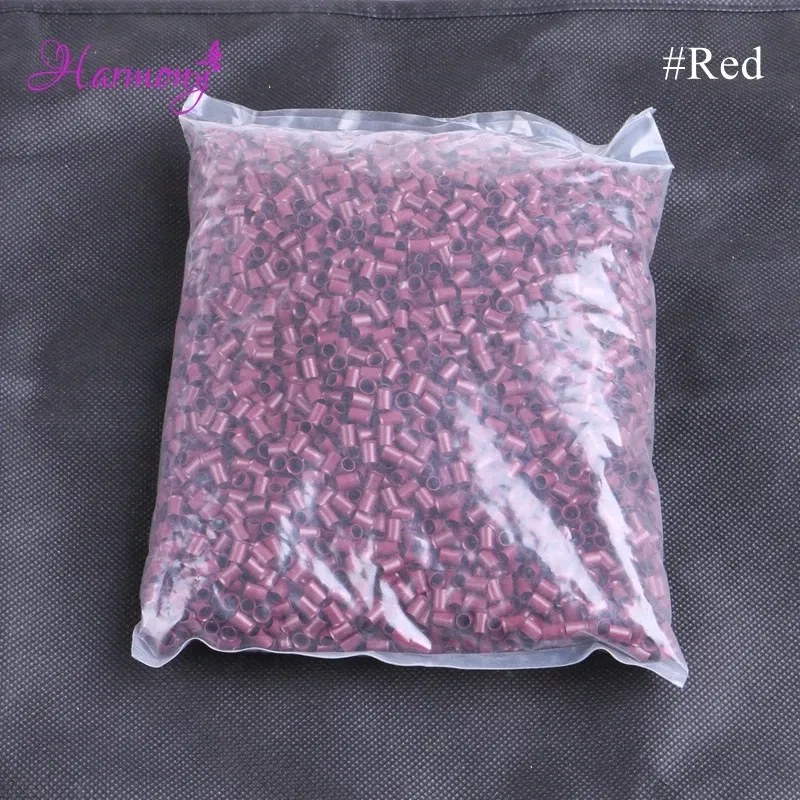 Color: Medium Brown - 10000pcs/bag 4.0*3.6*6.0mm Copper Flared Flaring Micro Rings Tube Euro Locks for feather human hair extensions tools accessories
