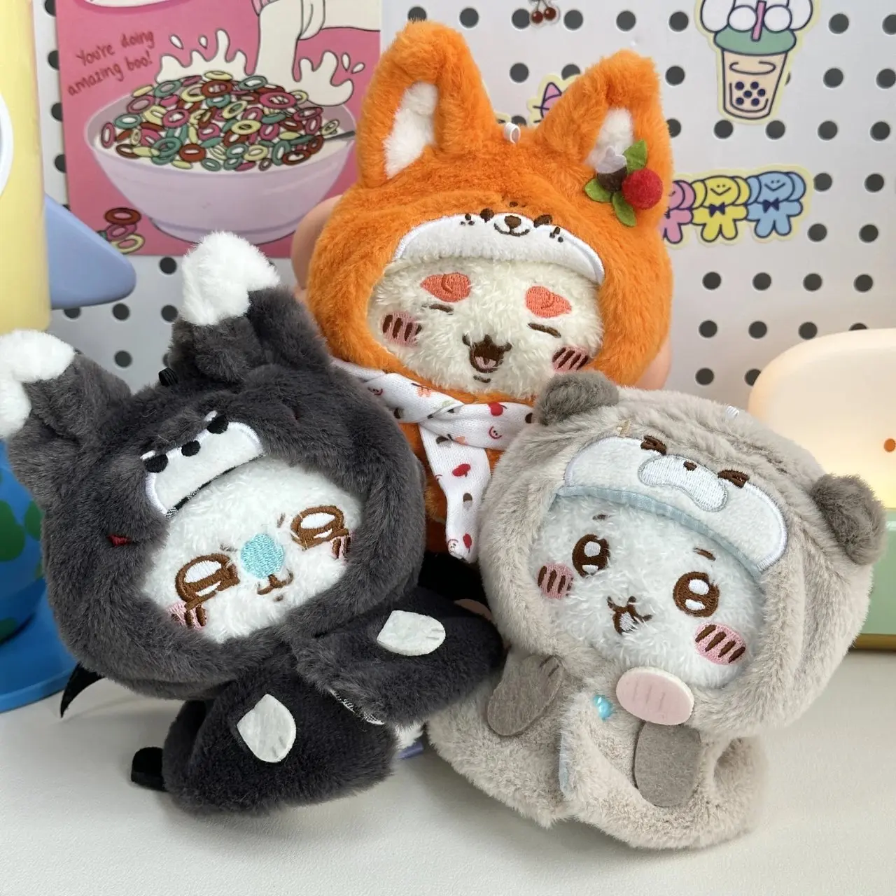 Color: Navy Blue, Size: S - 10cm doll clothes animal doll clothes small animal cloak line puppy cotton doll with cute clothing kpop hat cloak