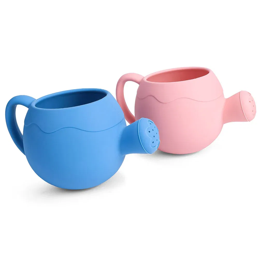 Color: light yellow - Summer Beach Toys Sand playing tools Soft Silicone Watering Pot Rake Set Play Sand Bucket Shovels Suitable for children outdoors