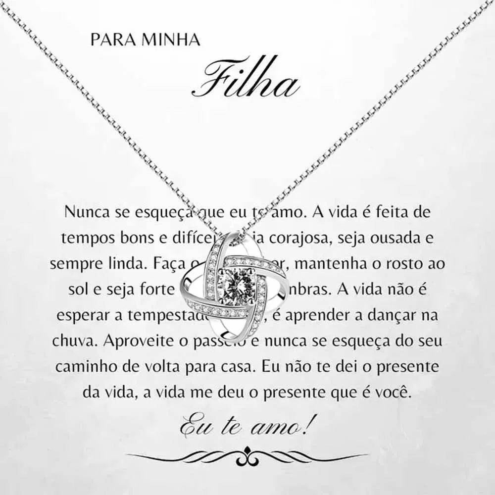 Metal color: Gold-color, Ships From: CHINA - Para Minha Filha Lucky Four-leaf Clover Necklace With Message Card And Black Gift Box