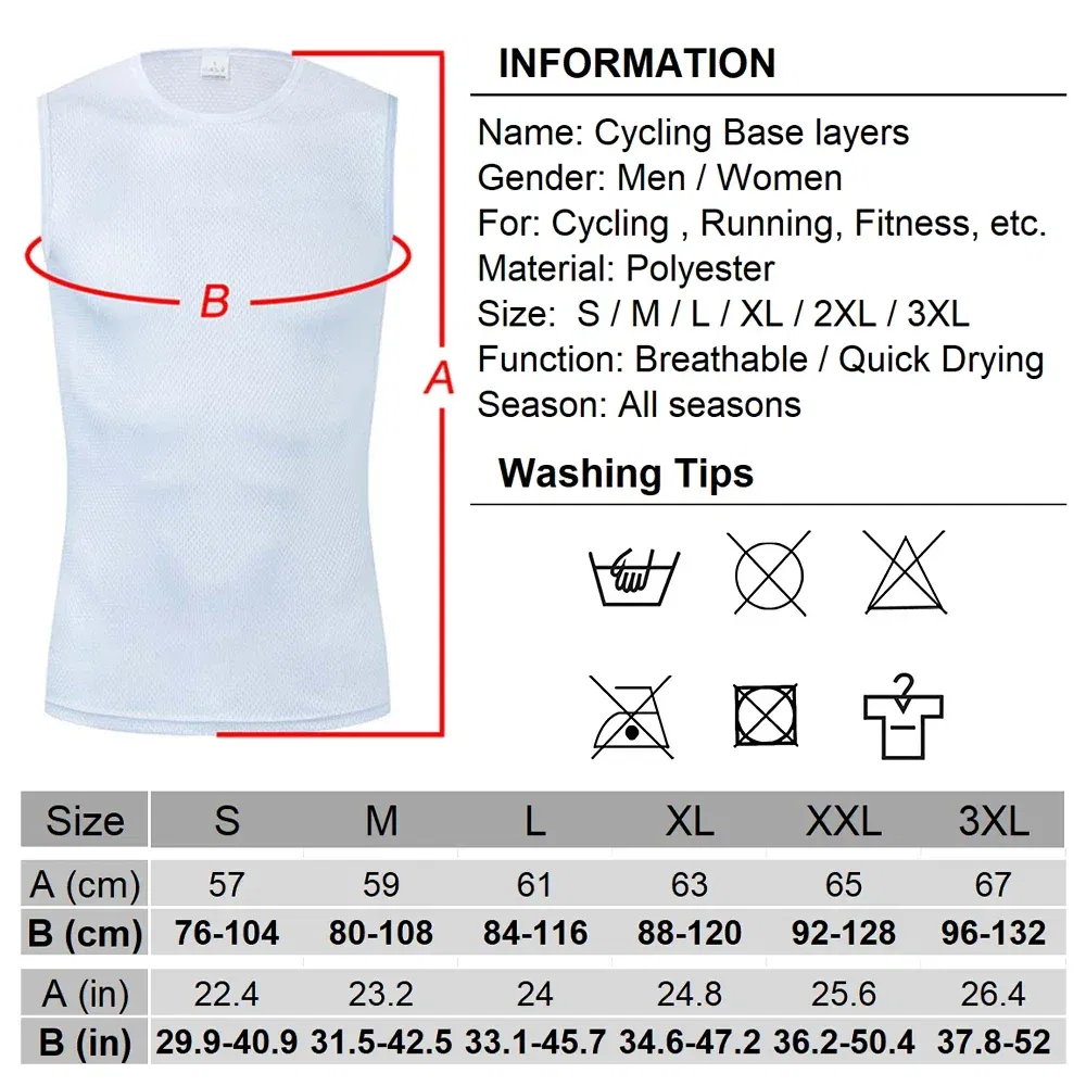 Color: Black, Size: XXL - Cycling Base Layers Reflective Vest White Cycling Jersey Undershirt Quick Dry Elastici Vest Road Bike Jerseys