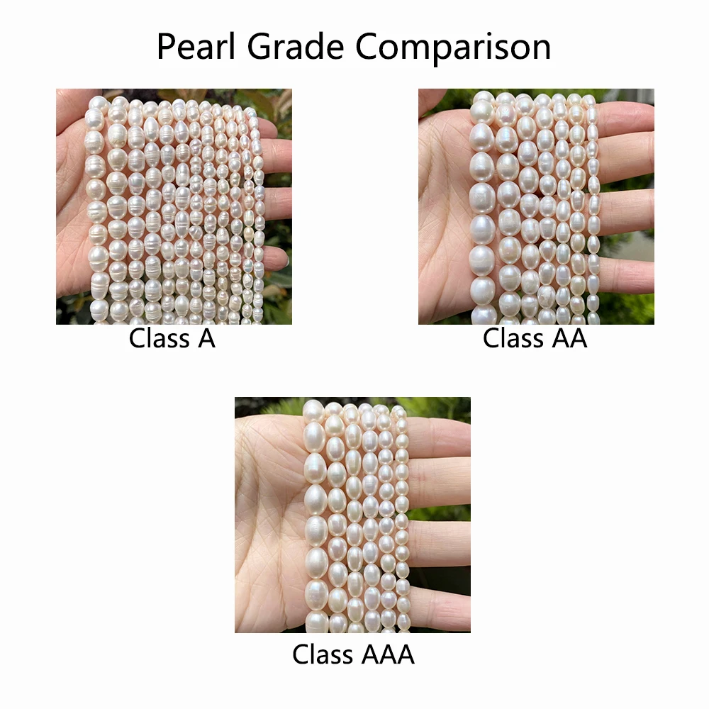 Color: Black, Item Diameter: 8mm - 100% Natural Freshwater Pearl Wholesale A/AA/AAA High Quality Rice Shape Beads For Jewelry Making DIY Bracelets Necklace