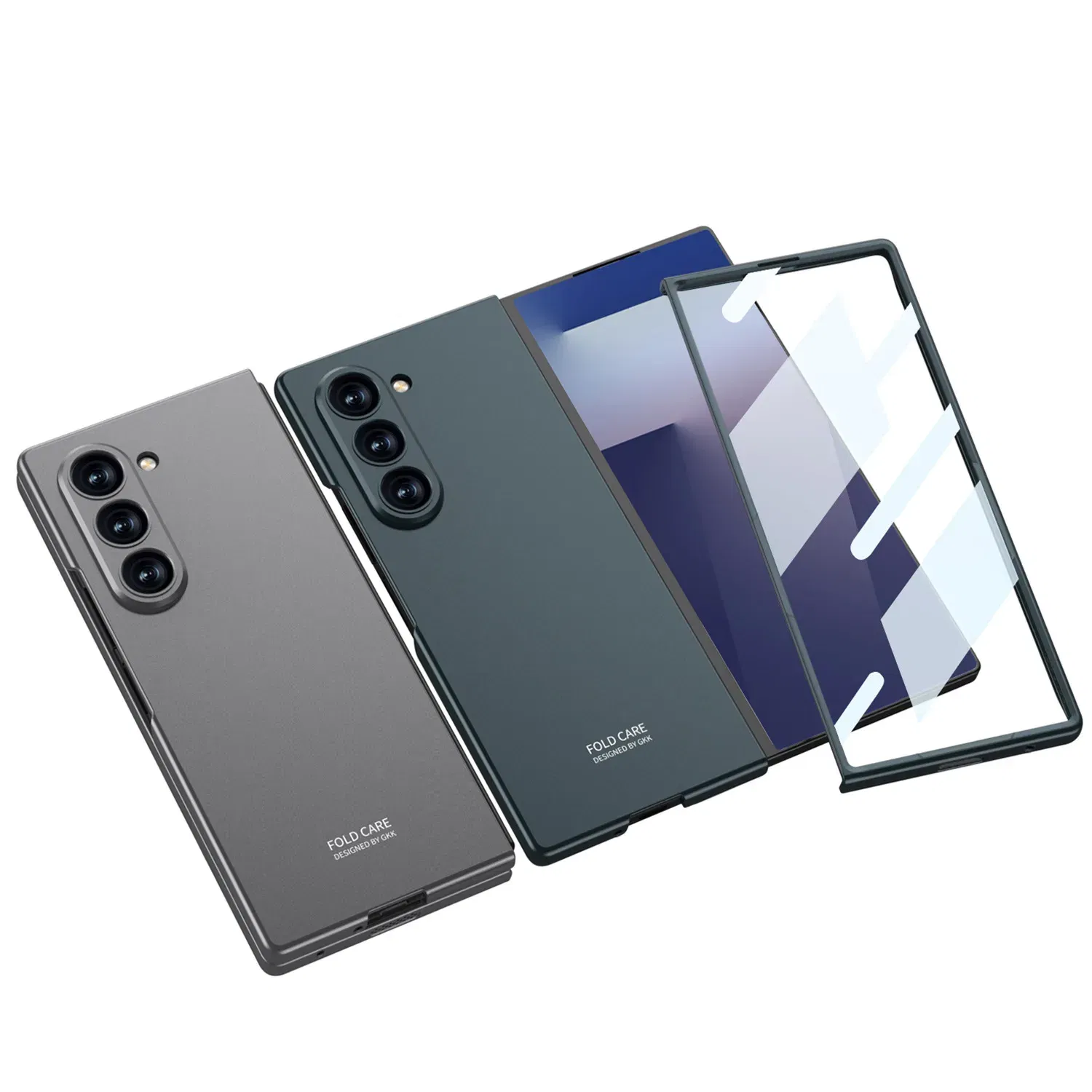 Color: Brown, Compatibility by Model: Galaxy Z Fold7 - Shockproof Armor Plastic Phone Case for Samsung Galaxy Z Fold 7 Outer Screen Glass Protective Matte Cover for Galaxy Z Fold 7