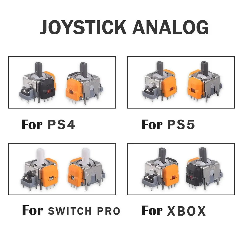 Color: black - 10PCS 3D Analog Sensor Hall Effect Joystick for Playstation 5 Game Controller Thumb Stick for PS5/PS4/Xbox/Switch Pro