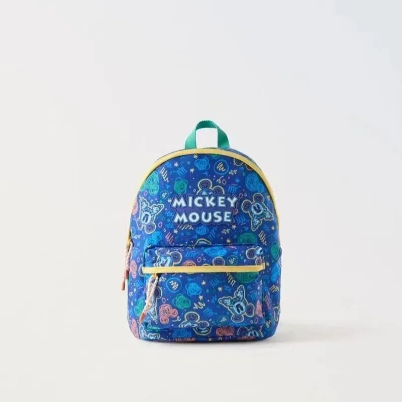 Color: NUDE - Disney New Mickey Cartoon Fashion Backpack Women's Minnie Canvas School Bag Boys and Girls Fashion Large Capacity Backpack