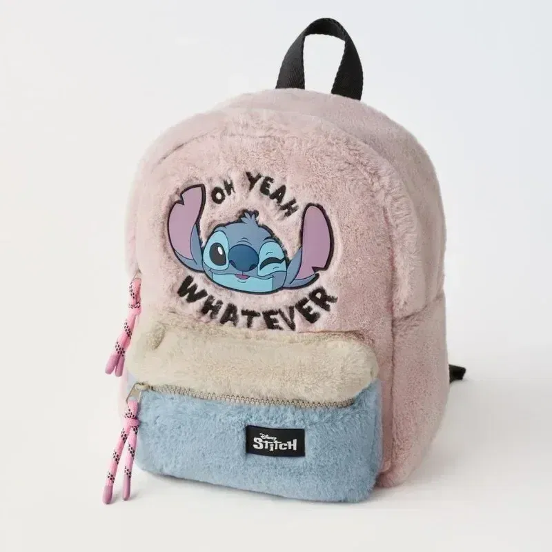 Color: NUDE - Disney New Mickey Cartoon Fashion Backpack Women's Minnie Canvas School Bag Boys and Girls Fashion Large Capacity Backpack