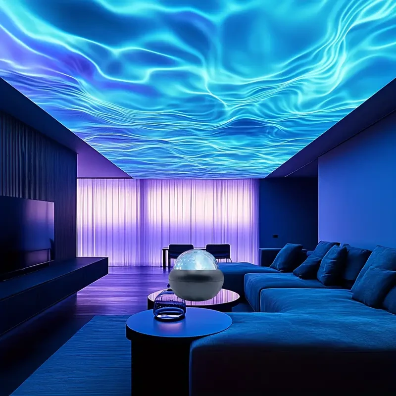 Black LED Water Ripple Projector  Multi-Color USB Crystal Ball Night Light