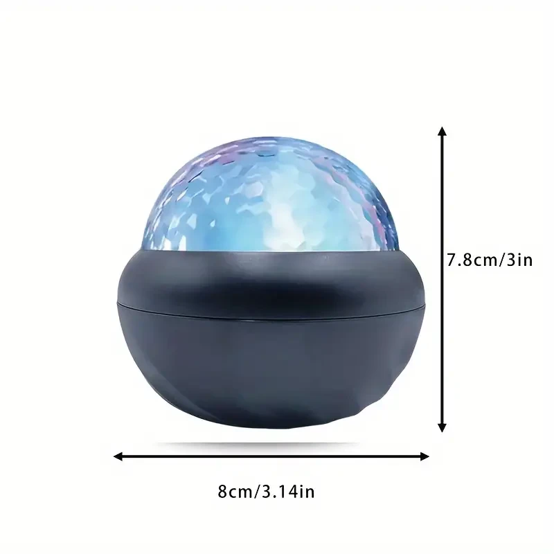 Black LED Water Ripple Projector  Multi-Color USB Crystal Ball Night Light