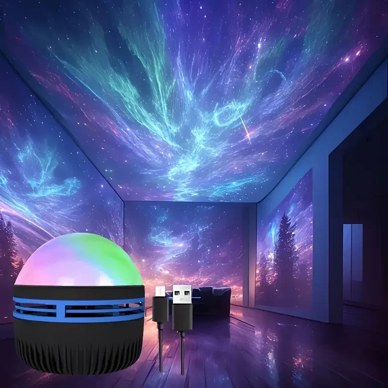 USB Powered Aurora Projector Lamp  Northern Lights Landscape Effect