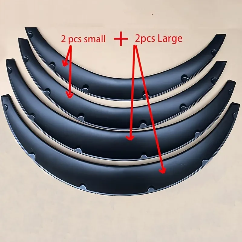 4pcs Car Wheel Arch Covers Polished Polyurethane Rear Extensions