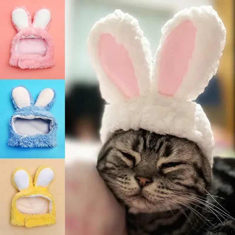Color: light green - Cat and Rabbit Headgear, Dog Teddy Bear Transformed into Headgear, Garfield Cat and Rabbit Ears, Internet Famous Pet Hat