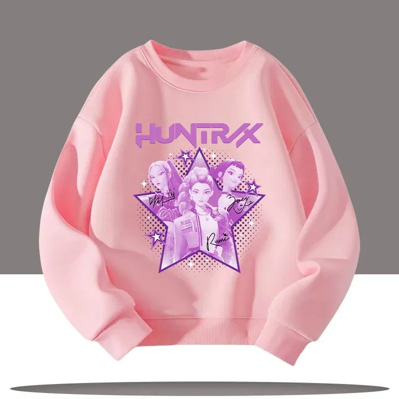 Color: green, Kid Size: 8 - K-pop Demon Hunters New Children's Round-neck Sports Shirt with Cartoon Print - 3-12 Years Old Cute Girl Casual Top