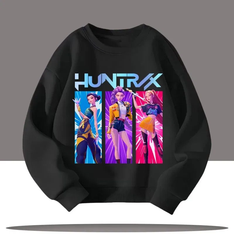 Color: green, Kid Size: 8 - K-pop Demon Hunters New Children's Round-neck Sports Shirt with Cartoon Print - 3-12 Years Old Cute Girl Casual Top