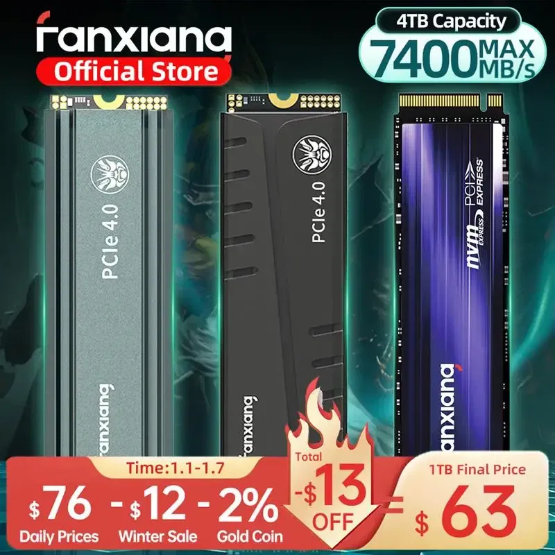Color: Brown, Ships From: CHINA - 2025 Fanxiang S660/S770/S880 SSD NVMe M2 PCIe4.0x4 1TB 2TB 4TB Internal Solid State Drive For PlayStation5/PS5 Desktop SSD Hard