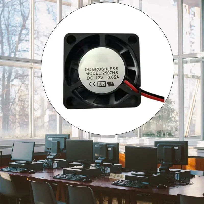 Color: Black, Blade Color: black, RGB Support: NO RGB - 2507 Mini Brushless Cooling Fan 5V/12V/24V Hydraulic Bearing Heatsink Heat Dissipation Radiator