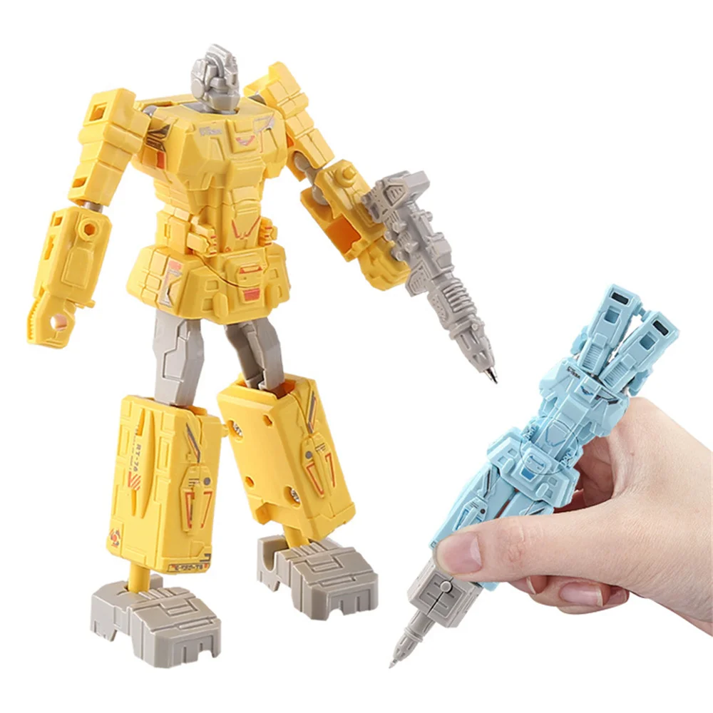 Color: Yellow - Children Deformation Toy Creative Transformation Robot Figure Pen Robot Deformation Pen Kids Robot Model Toy Stationery Supplies