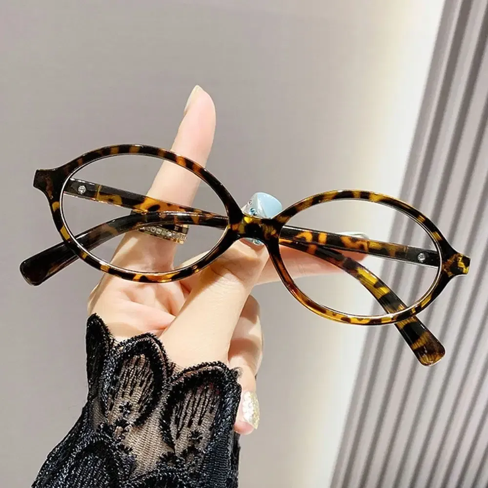 Frame Color: Clear - Y2K Retro Oval Frame Glasses Women Female Sweet Cool Eyewear Trend Reading Computer Anti Blue Light Eyeglasses