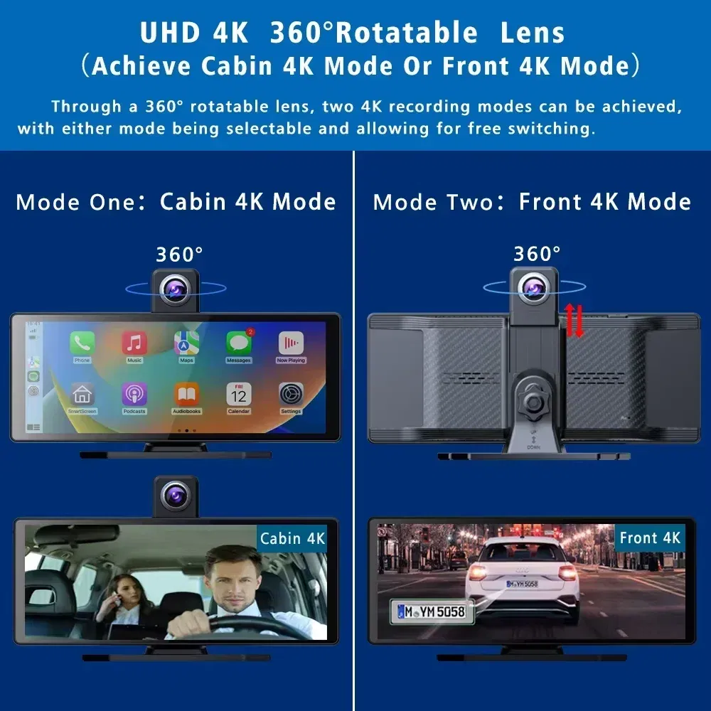 Color: Blue, Ships From: CHINA - Universal 10.26" Portable Carplay Car Screen Wireless Carplay Screen Wireless Car Stereo Carplay Android Auto Car Touchscreen