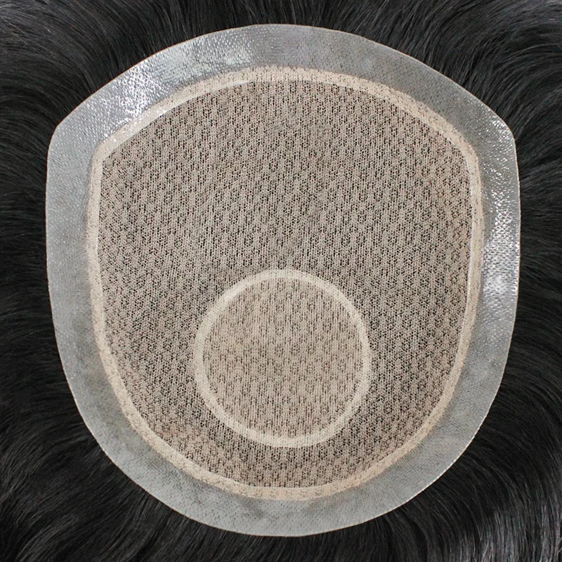 Toupee Color: 1b#, Toupee Density: 80%, Length: 10 Inches - Silk Base Top With PU Men Toupee Male Breathable Men's Capillary Prosthesis 100% Real Natural Hair Replacement System Unit Wigs