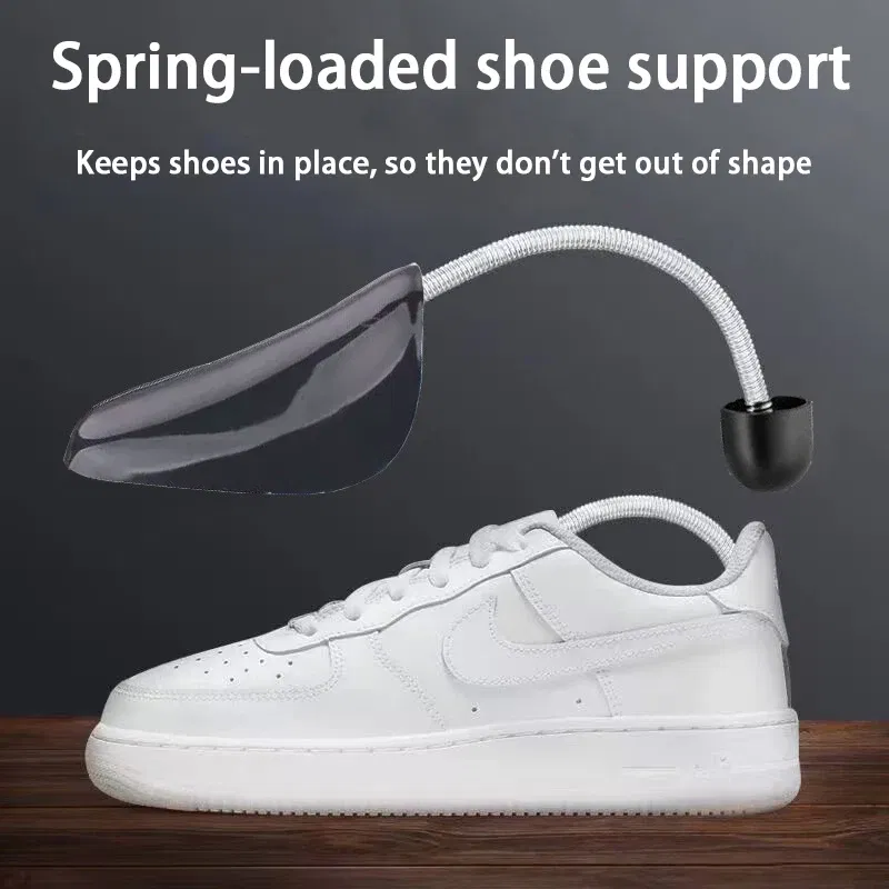 Color: Beige - 1Pair Spring-loaded qualitative shoe stretcher Anti-deformation Inner support Shoes expander Shaping Anti Wrinkle Shoe Lasts