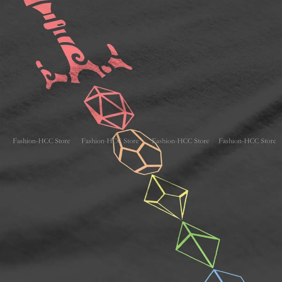 Color: black, Size: L - Rainbow Dice Sword Tabletop RPG Gaming Unique Polyester TShirt DND Game Top Quality Hip Hop Graphic T Shirt Stuff