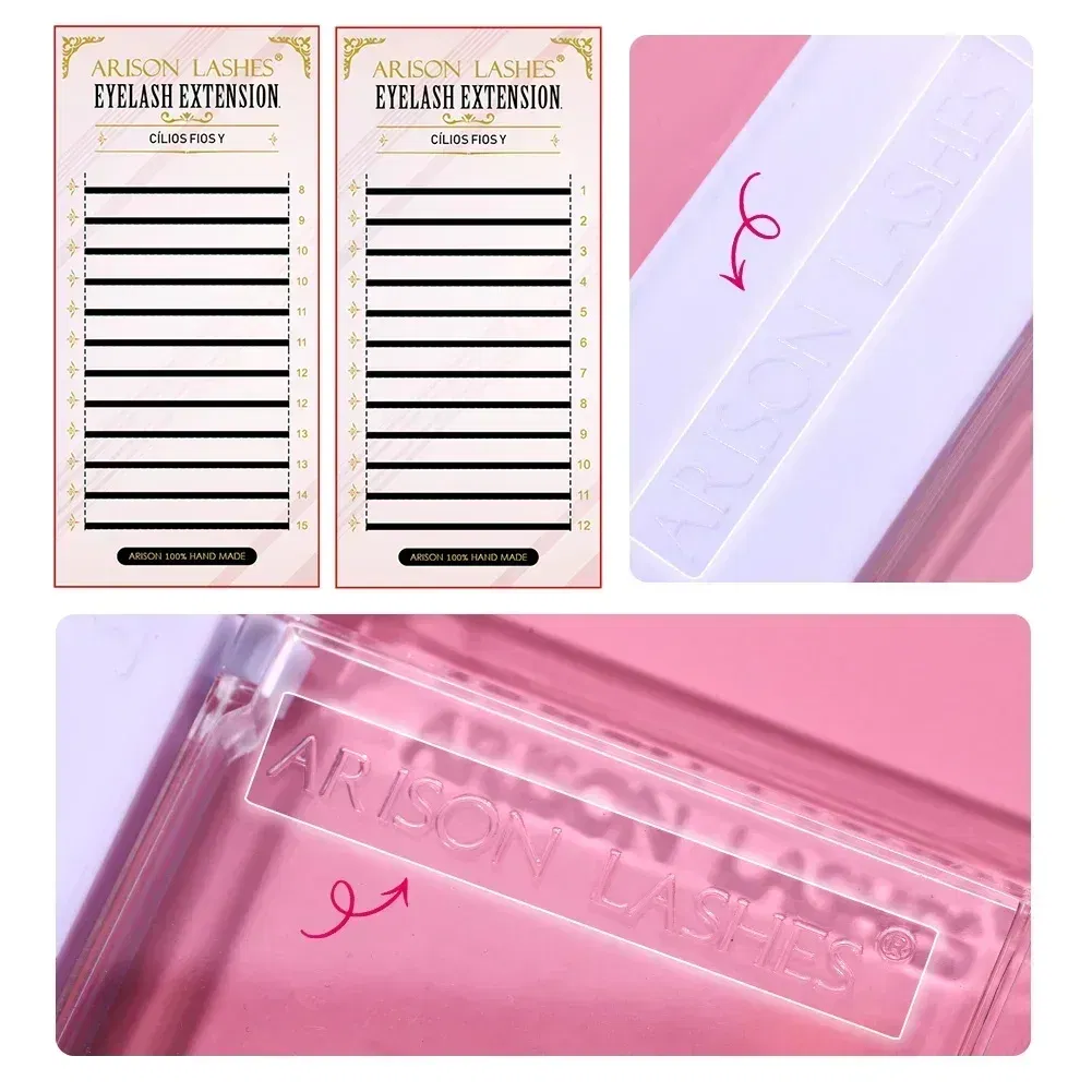 Color: Other, Curl: D, Thickness: 0.07mm, Length: 9mm - ARISON YY Lashes and 3D/4D/5D W Shape Lashes Brasileiro Premade Volume Eyelashes Extension Soft Thin Easily Grafting Extension
