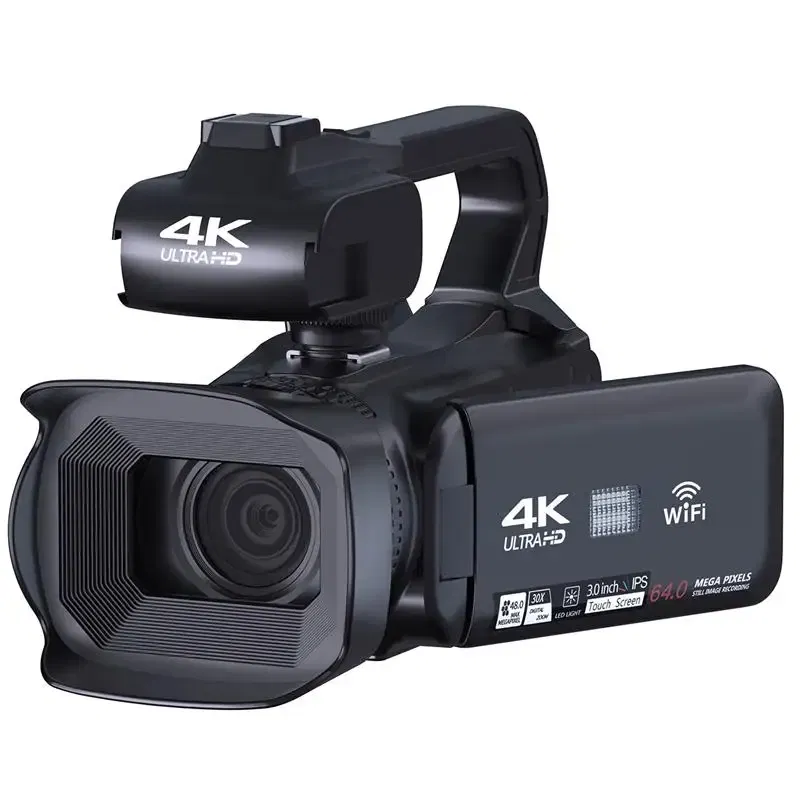 Bundle: Bundle1, Color: WHITE, Ships From: CHINA - Top 4.0"Touch Screen Digital Video Camera YouTube Camcorder 4K Ultra HD camera 64MP Streaming Camera