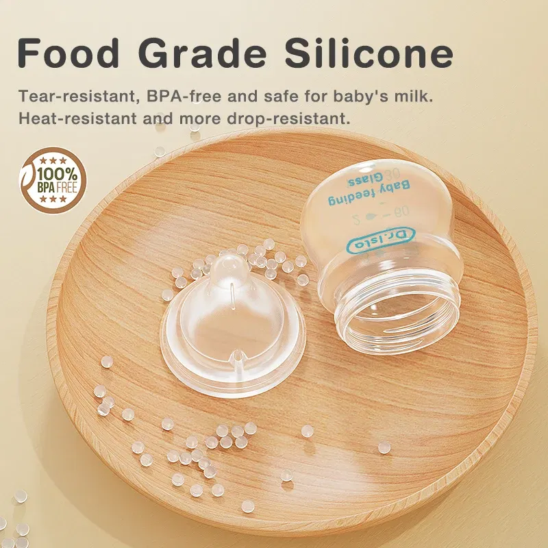Color: Red - Dr.isla Glass Bottles Newborn Feeding Bottles 80ML/160ML Baby Bottle Anti-flatulence Milk Feeding Bottles Infant BPA free