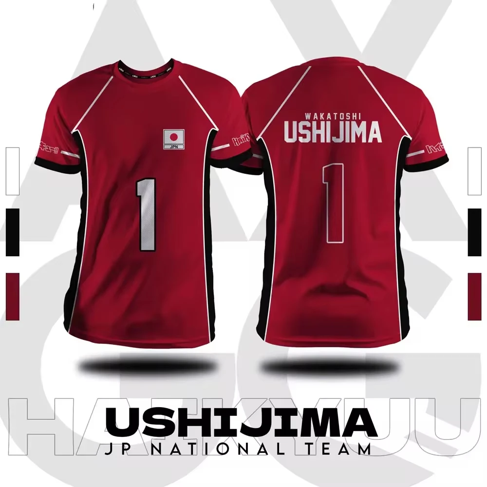 Color: SKY BLUE, Size: 8XL - Haikyuu Fukurodani Red Cartoon Anime Cosplay Men Jersey Summer Short Sleeve Children Tee Top 2024 New Fashion Mens T-shirt