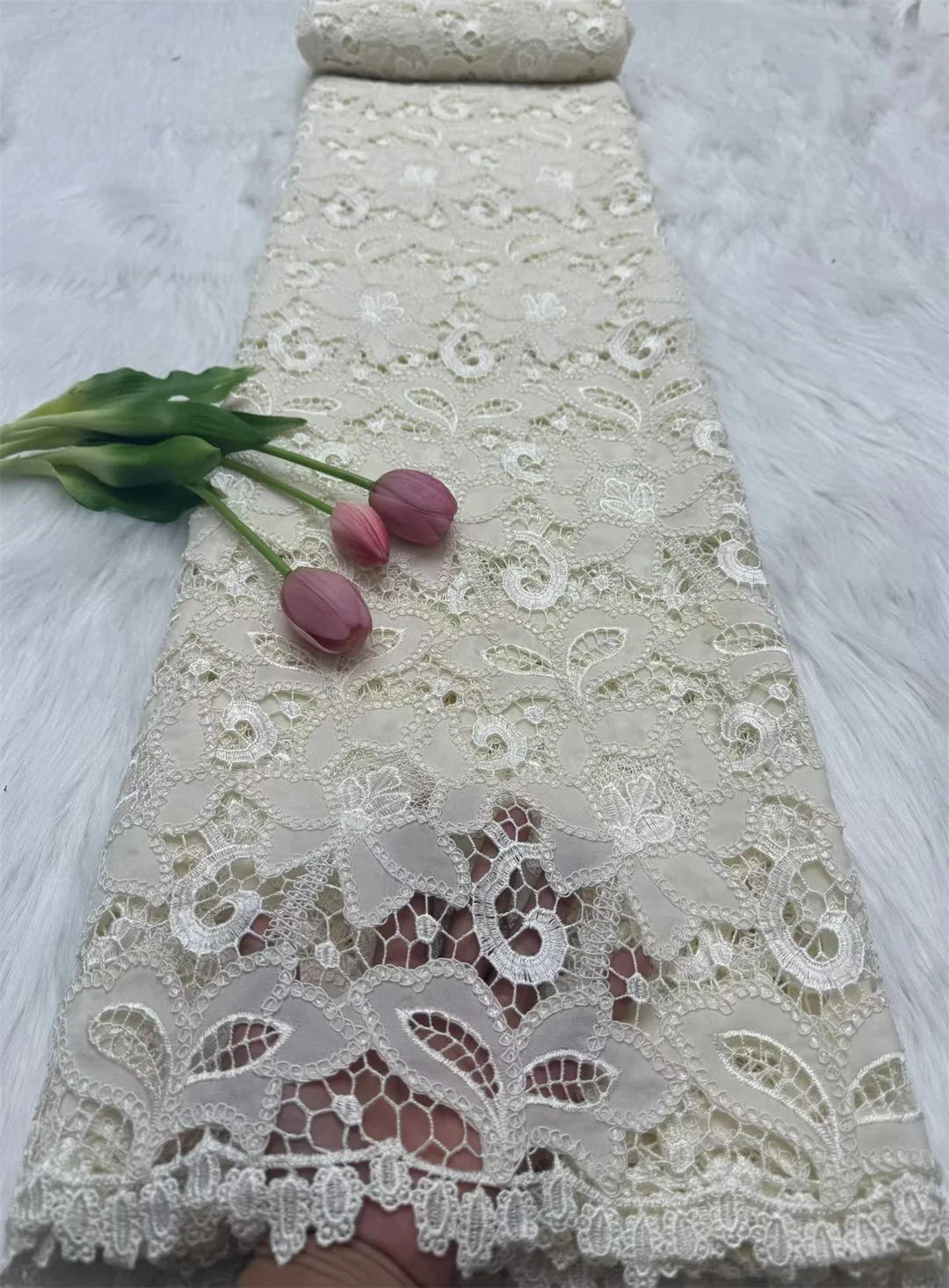 Color: BROWN, Width: 120cm, Length: 5 yards - 2026 High-Quality Nigerian Tulle Lace Fabric for Wedding Dress Embroidery Sequins Party Guipure Chiffon Sewing