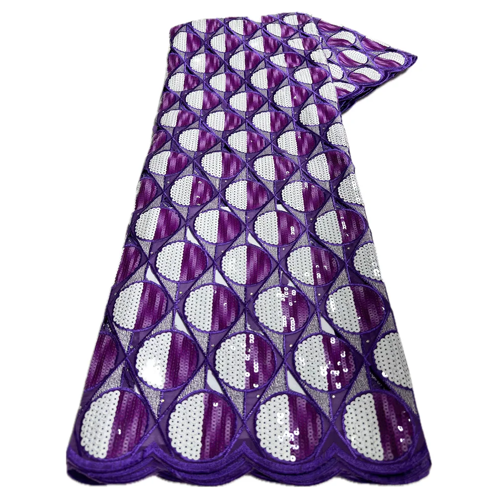 Color: green, Length: 5 yards, Width: 120cm - 5 Yards High grade African Organza Cutout Lace Clean Holed Sequins Voile Fine Textured Nigerian Fabric For Occasions Celebrants
