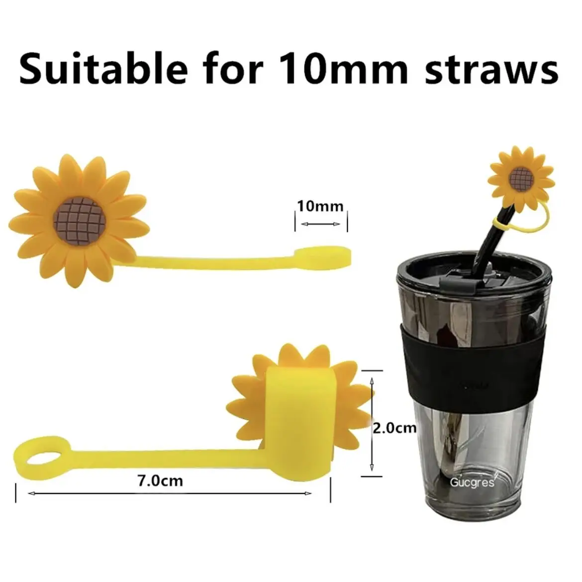 Color: Burgundy - 1-12PCS Cute  MINISO Snoopy Straw Cover Cap With 30&40Oz Cup10mm Straw Toppers Reusable Dust-Proof Straw Caps Cartoon Drink Stra