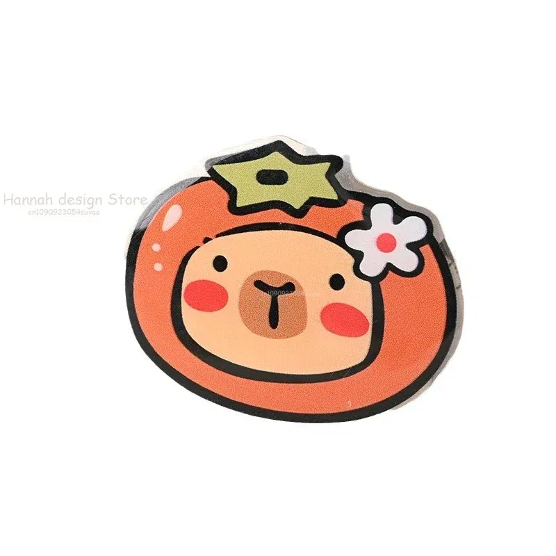 Color: black - Korean Cute Capibara Kapibara Griptok Guinea Pig Phone Holder Flower Grip Tok Stand Bracket Universal Support For iPhone Samsung