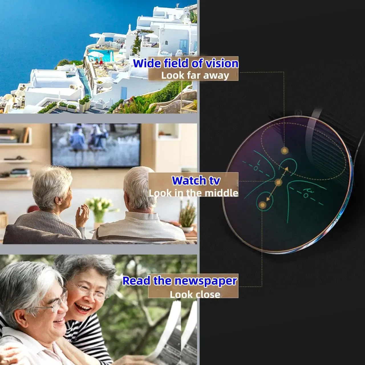 Lenses Color: green, Lens Index: 1.61 - FIRADA 1.56 1.61 1.67 1.74 HMC Anti-reflection Anti-scratch Aspherical Progressive Multi-focus Optical Prescription Glasses Lens