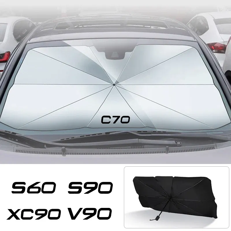 Color: Lavender - Car Front Shading Car Windshield Sunshade Umbrella For Volvo XC90 XC60 C30 T6 S60 C70 XC40 V40 XC70 V60 V50 S80 S40 AWD V90 S90