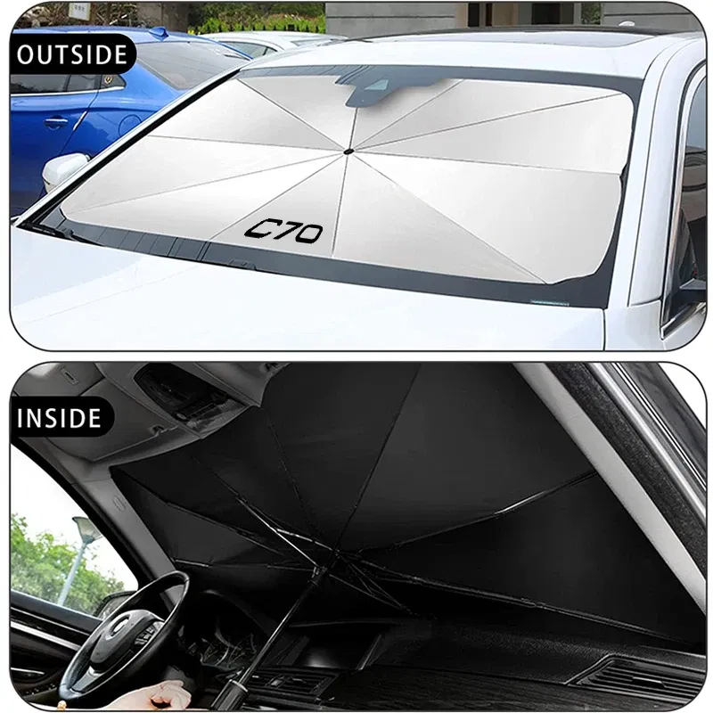 Color: Lavender - Car Front Shading Car Windshield Sunshade Umbrella For Volvo XC90 XC60 C30 T6 S60 C70 XC40 V40 XC70 V60 V50 S80 S40 AWD V90 S90