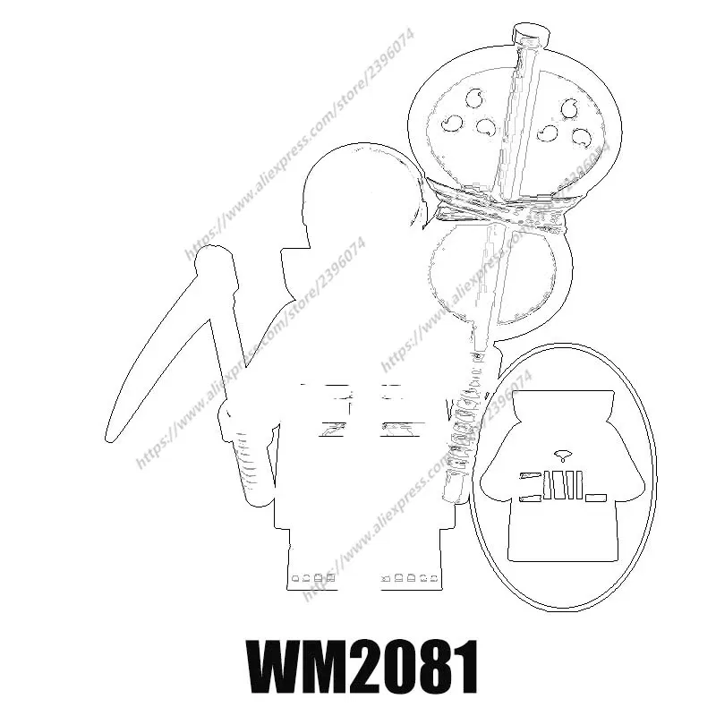 Color: Lime - Single New Cartoon Action Figures accessories Building Block children WM2081 WM6105 WM6106
