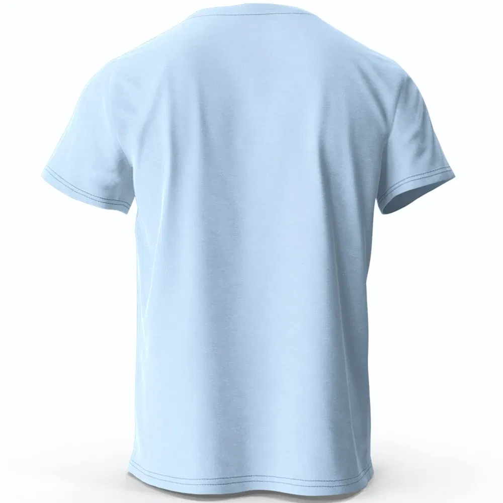 Color: SKY BLUE, Size: L - Men's Anime Character Printed 100% Cotton T-Shirt, Soft Fabric Round Neck Short Sleeve Tee, Unisex Harajuku