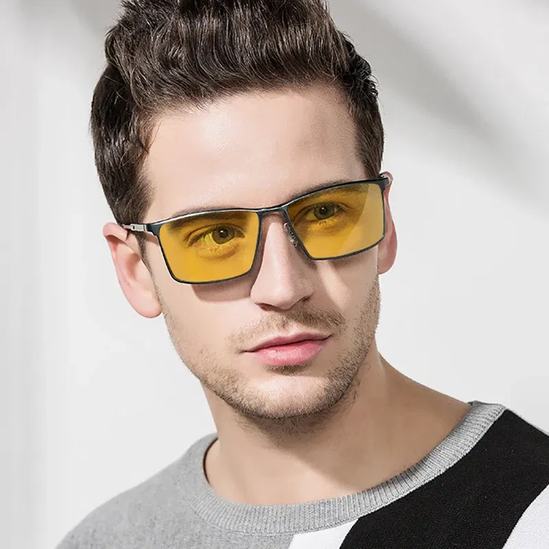 Lenses Color: Red, Frame Color: Emerald Green - Men's sunglasses myopia with diopter polarized prescription glasses UC400 retro anti-glare driving goggles square black shades