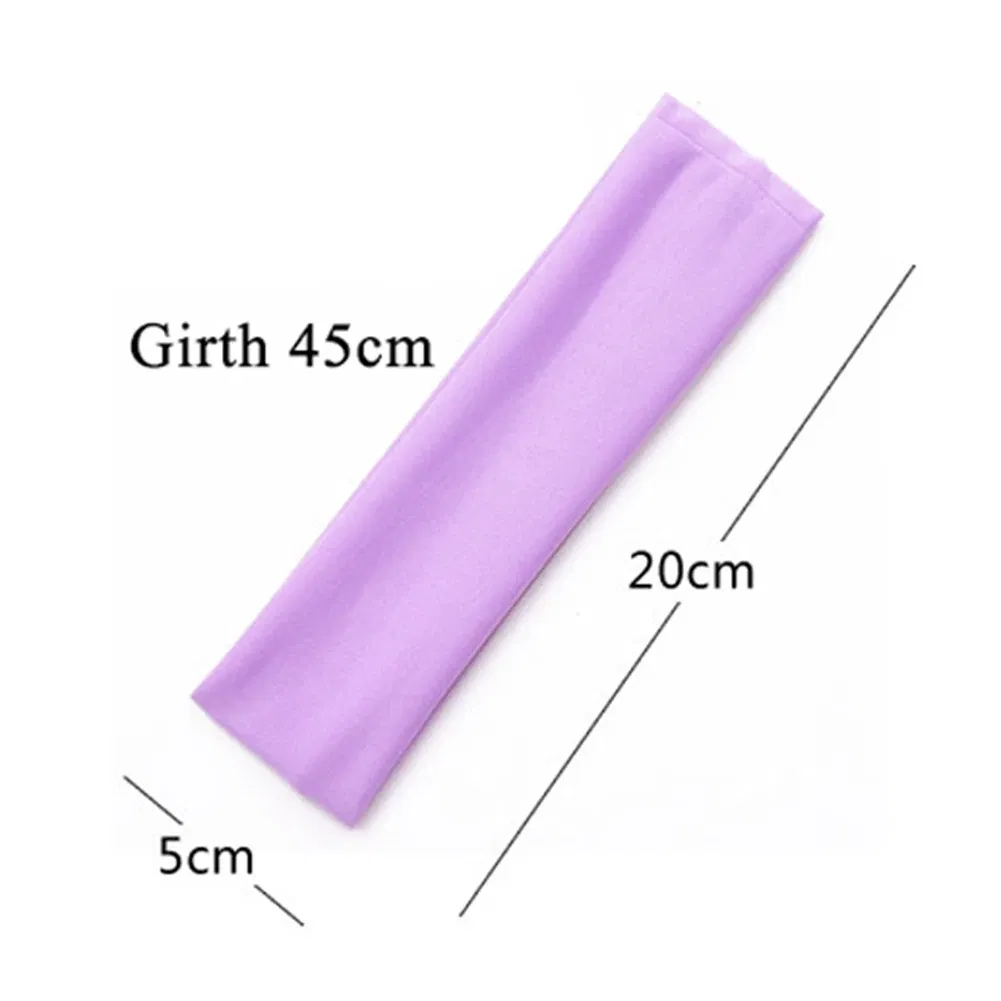 Color: Lavender - Fashion Sports Headbands For Women Solid Elastic Hair Bands Running Fitness Yoga Hair Bands Stretch Makeup Hair Accessories Hot