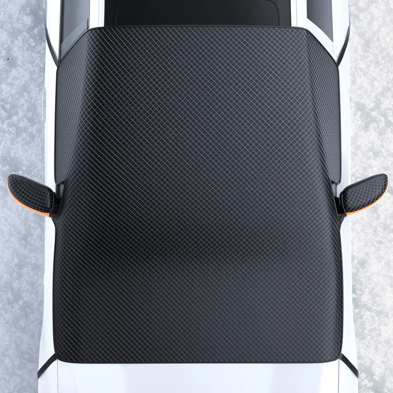 Color Name: WHITE - Magnetic Car Snow Cover Car Front Windscreen Cover Exterior Sunshade Snow Protection Snow Shield Half-Cover Windshield Cover