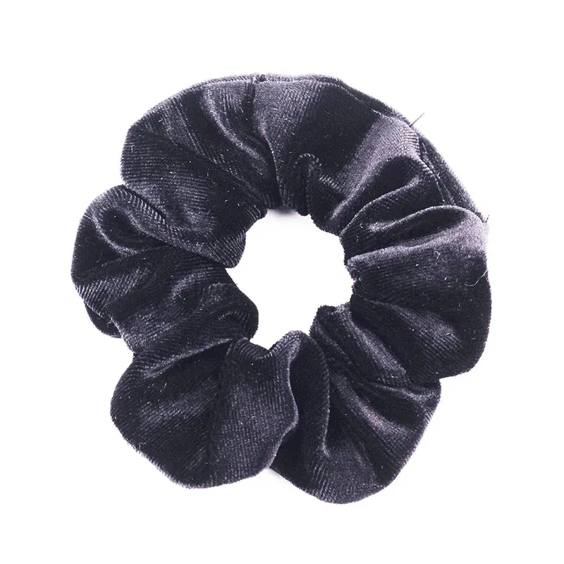 Color: WHITE - New Fashion gold velvet Women Pure color wild Large intestine Elastic Hair Sports Dance Scrunchie Girls Hair Accessories