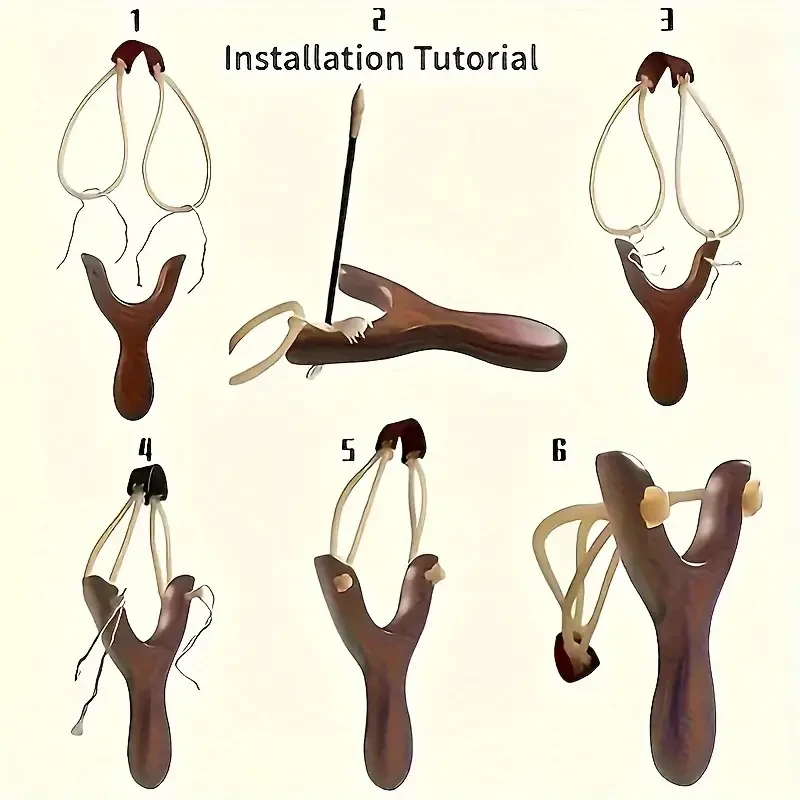 Premium Solid Wood Slingshot Set Mud Ball Launcher