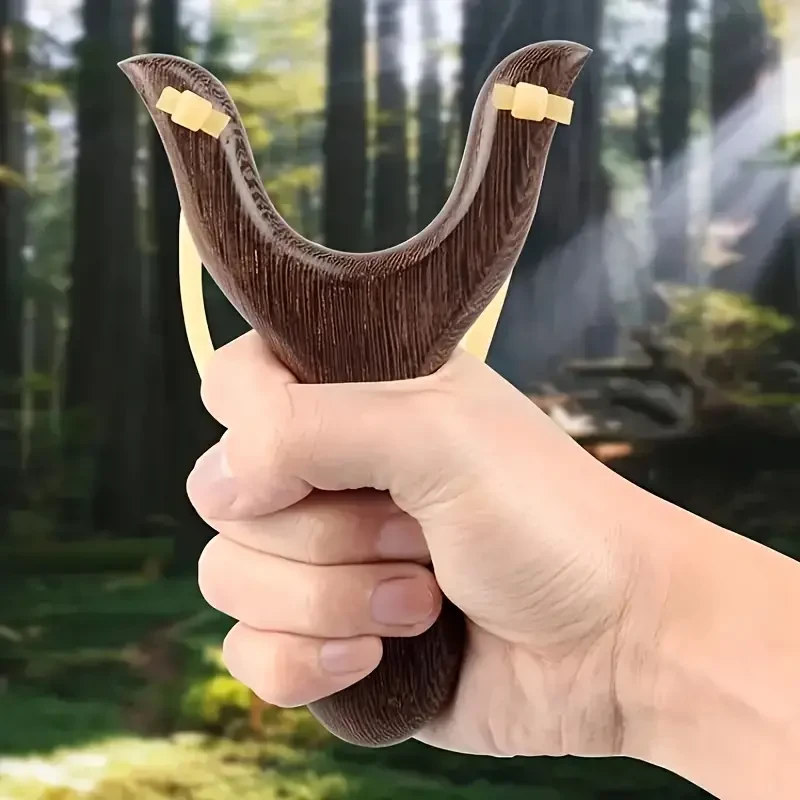 Premium Solid Wood Slingshot Set Mud Ball Launcher