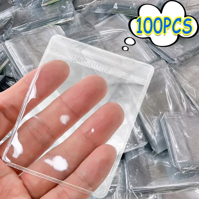 Size: S, Color: black - 100/10Pcs PVC Jewelry Package Bags Thicken Self Sealing Pouches Anti-Oxidation Earring Necklace Clear Organizer Bag Reusable