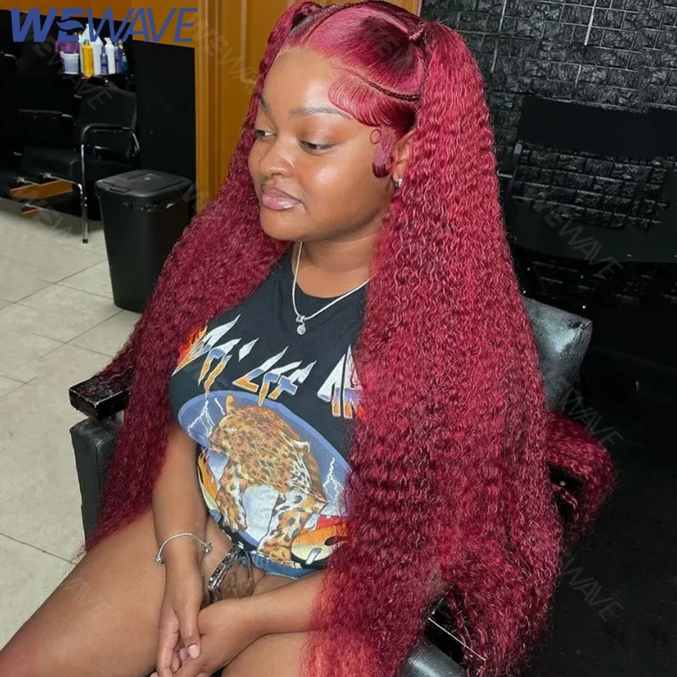 Color: FS1B/99J, Ships From: CHINA, Stretched Length: 36inches, Density: 180% - Red Curly Wigs 99J Burgundy 13X6 Hd Lace Frontal Human Hair Wig Colored Deep Wave Frontal Wig 13X4 Red Lace Front Human Hair Wig