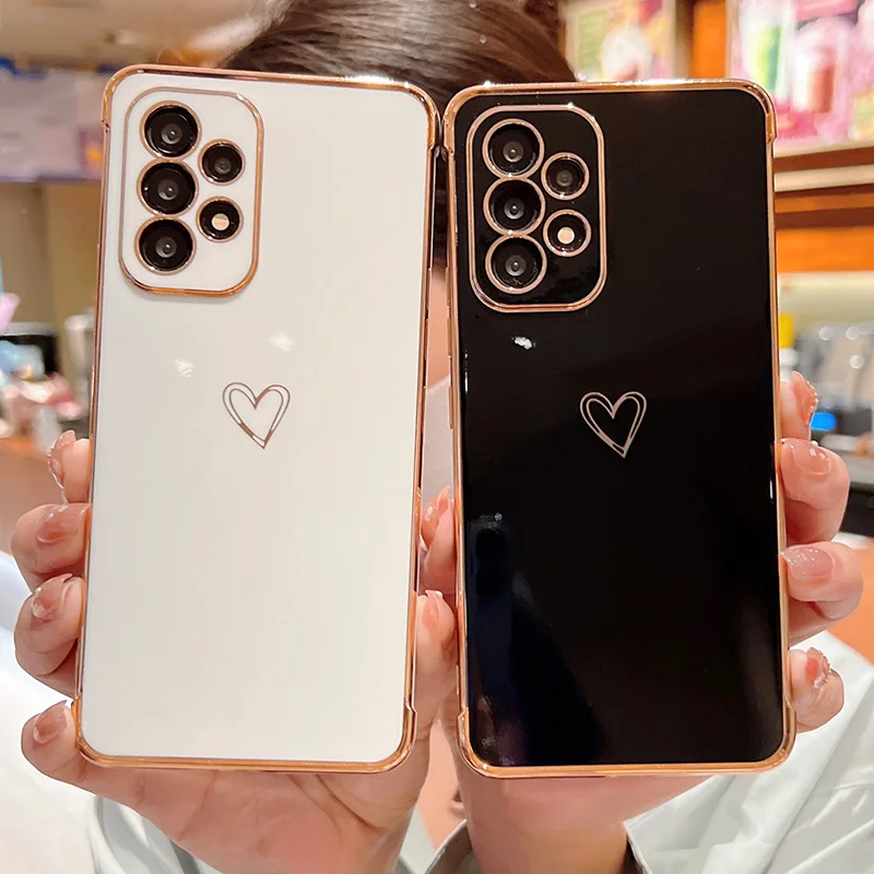 Color: MULTI, Compatible-Phone Models: For iPhone 11, Ships From: CHINA - Electroplating Love Heart Phone Case For Samsung Galaxy S25 S24 Ultra S23 S22 A13 A14 A52 A53 Protect Lens Shockproof Back Cover